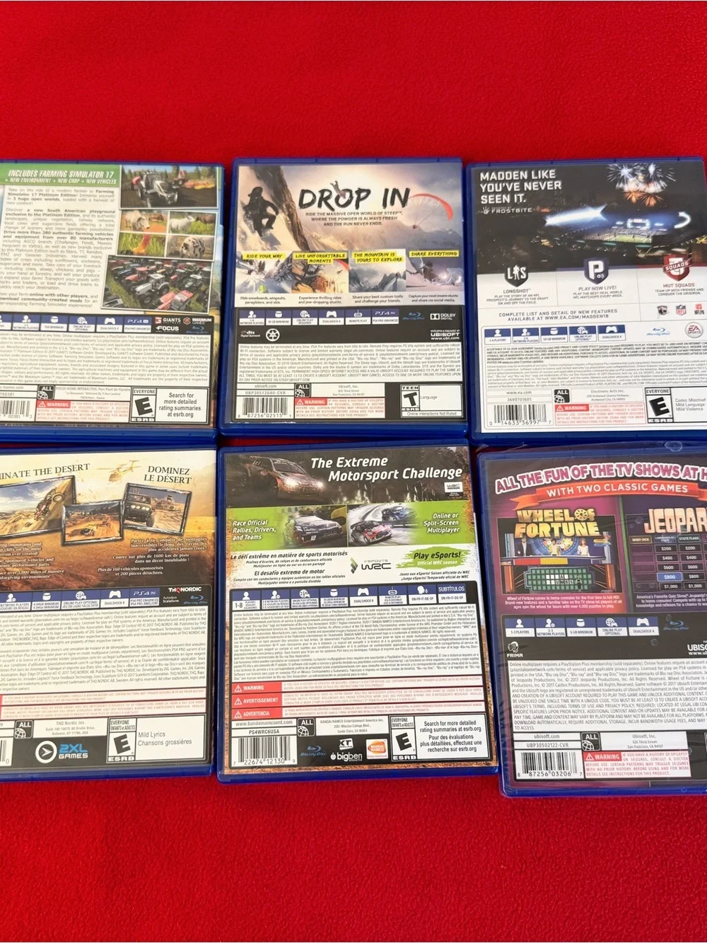 lot of 6 ps4 games- Tested